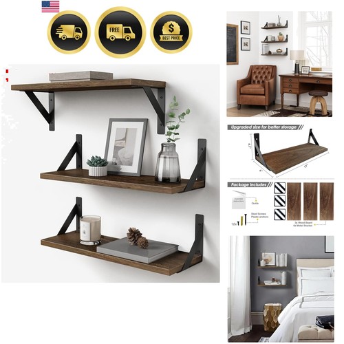 Rustic floating book shelves - rustic,